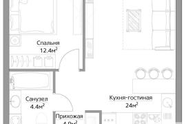 Недвижимость Квартиры / 2-к квартира, 45 м², 23/42 эт.