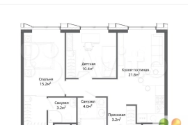 2-к квартира, 57.6 м², 25/30 эт.