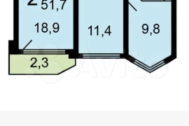 2-к квартира, 51.7 м², 6/15 эт.