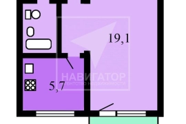 Продажа 1-комнатной квартиры 30,1 м², 1/9 этаж  