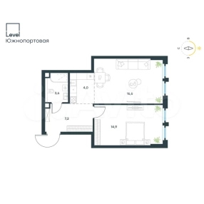 2-к. квартира, 46,3 м², 20/29 эт.